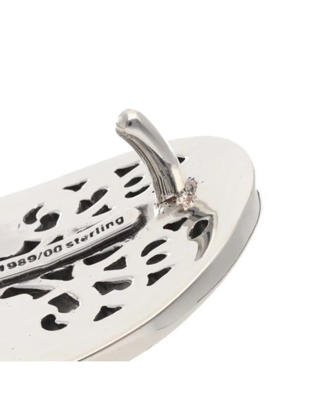 Chrome Hearts L CR 1.5 Classic Oval Cross Silver Buckle Belt